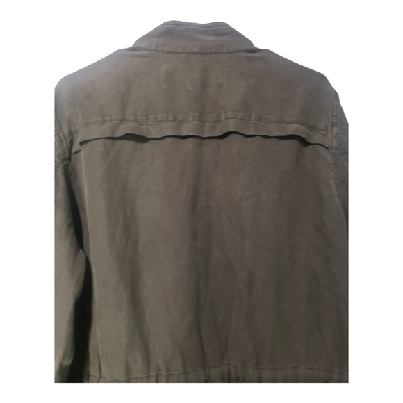 Treasure & Bond Olive Sarma, Line Military Jacket Linen Blend, Utility Green, M - Picture 4 of 10